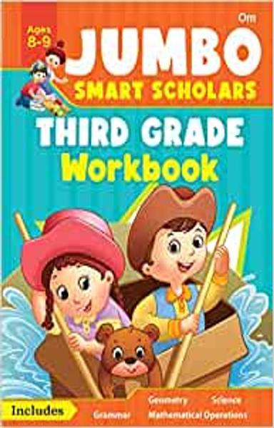 Jumbo Smart Scholars- Grade 3 Workbook Activity Book (320 full colour Pages) Maths, Grammar, Vocabulary and more… - shabd.in